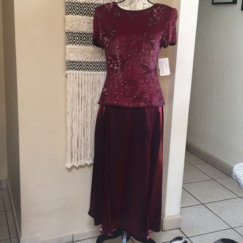 NWT ADRIANNE PAPÉLL Evening 2 Piece Skirt & Top Size Petite Medium